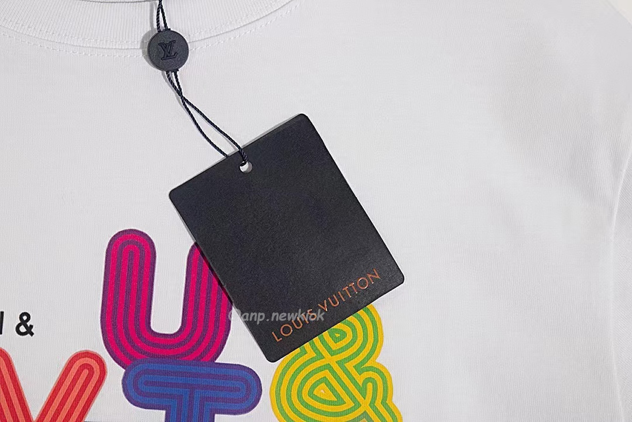 Louis Vuitton Colorful Letter Printed Short Sleeves T Shirt (5) - newkick.app